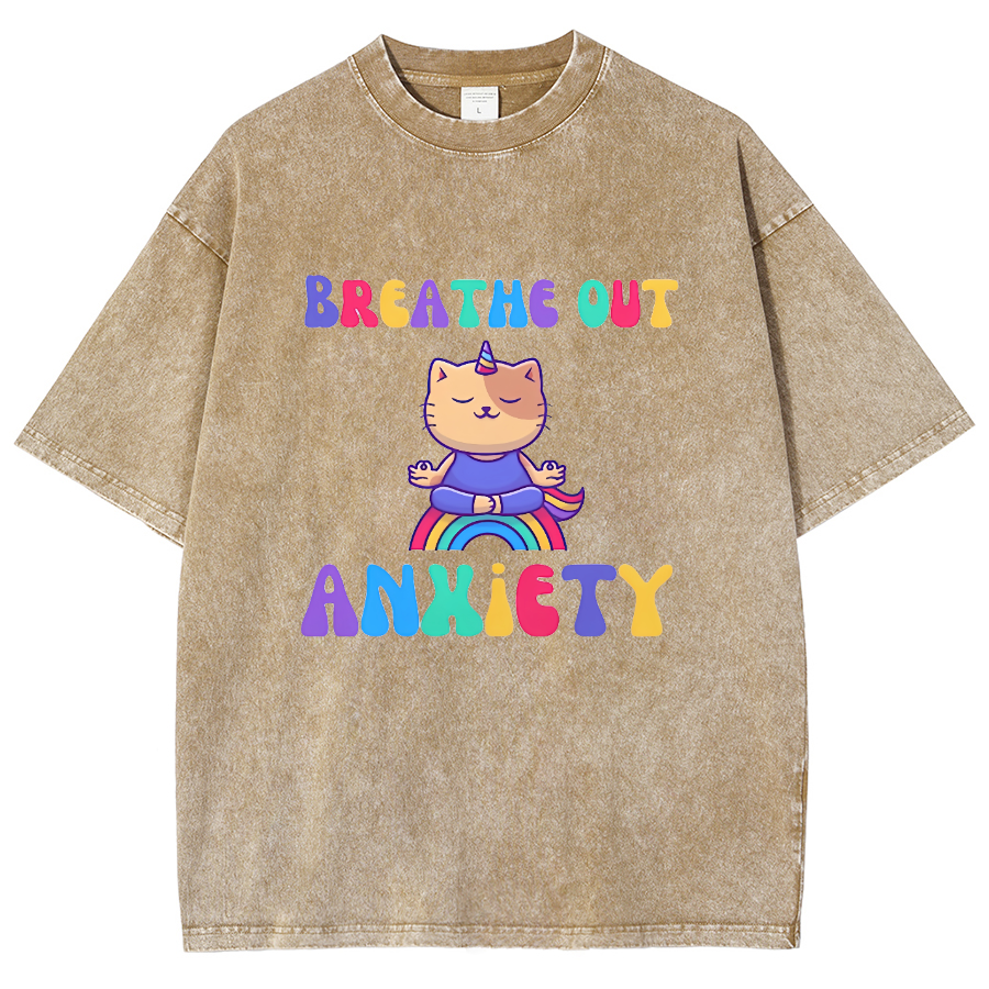 Breath Out  Washed Oversized T-Shirt