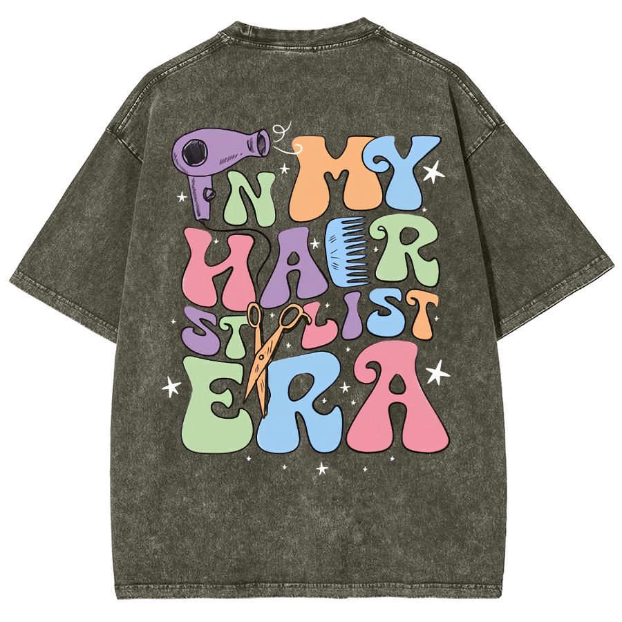 In My Hair Stylist Era Unisex Fit Washed T-Shirt