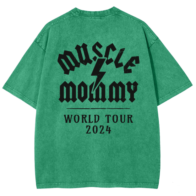 Muscle Mommy Unisex Fit Washed Oversized T-Shirt