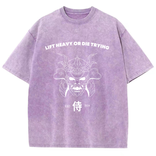 Lift Heavy Or Die Trying Unisex Fit Washed Oversized T-Shirt