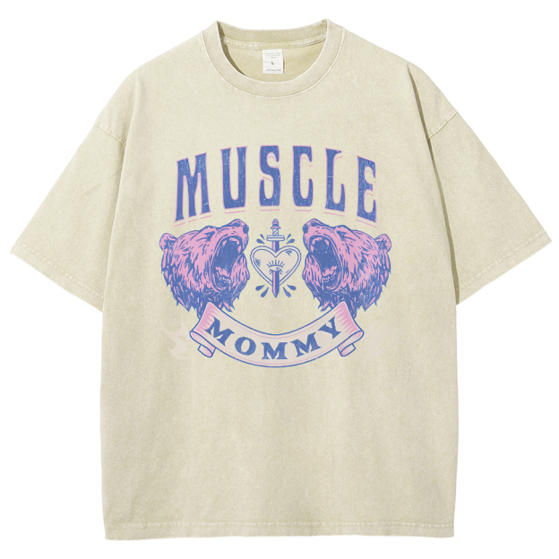 Muscle Mommy Unisex Fit Washed Oversized T-Shirt