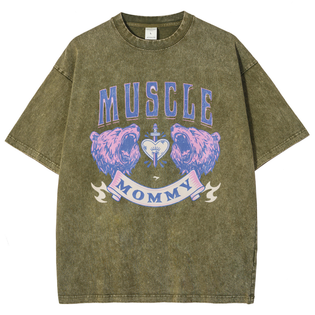 Muscle Mommy Unisex Fit Washed Oversized T-Shirt