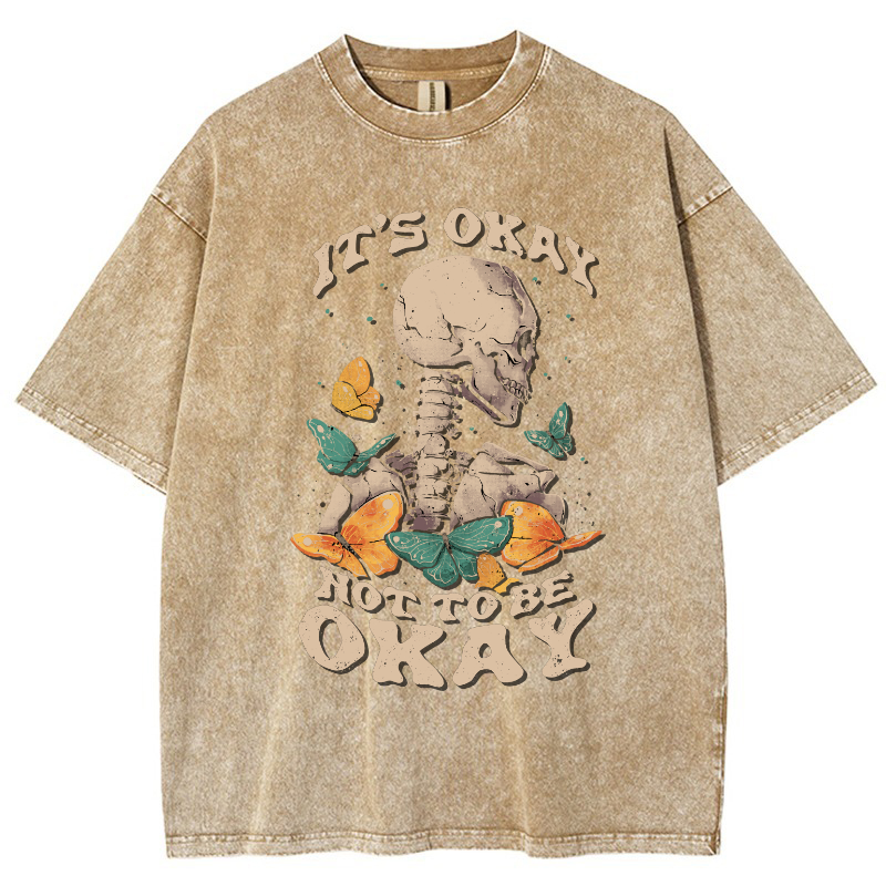 It‘s Okay Not To Be Okay Vintage Snowflake Washed T-Shirt
