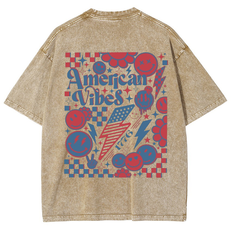 American Vibes Vintage Snowflake Washed T-Shirt