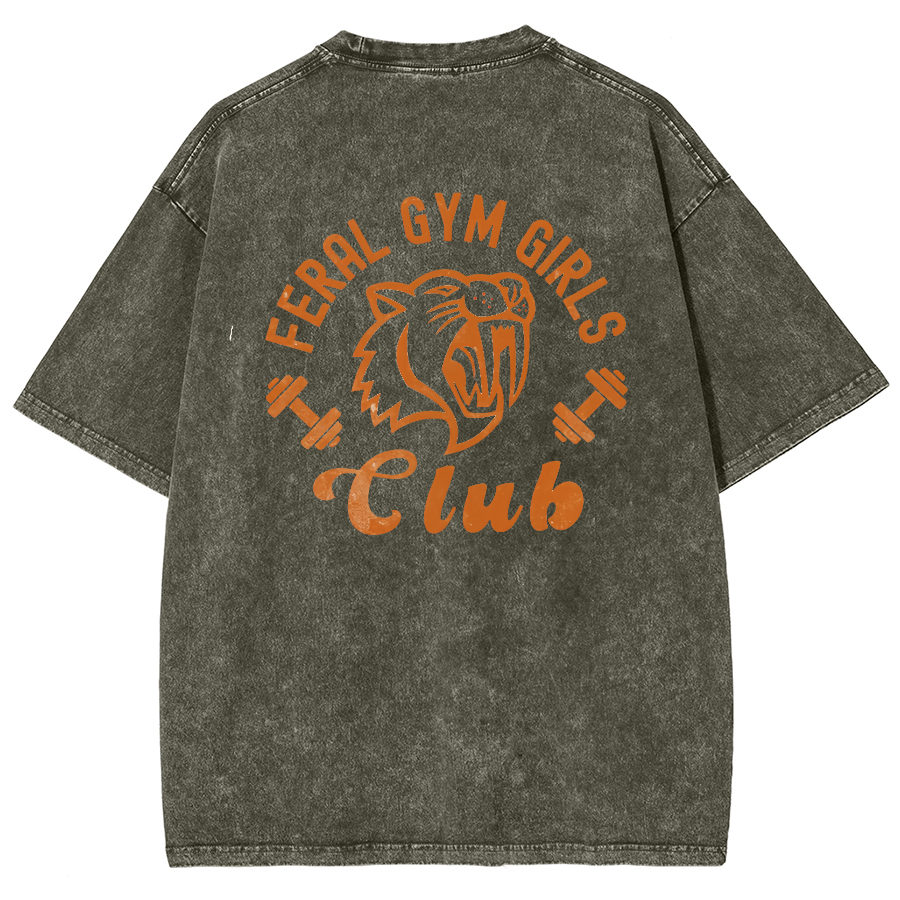 Feral Gym Girl Washed Oversized T-Shirt