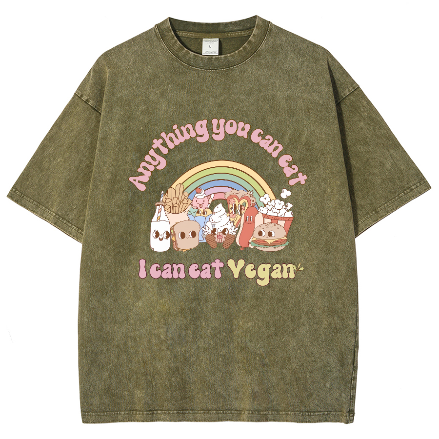 I Can Eat Yegan Unisex Fit Washed T-Shirt