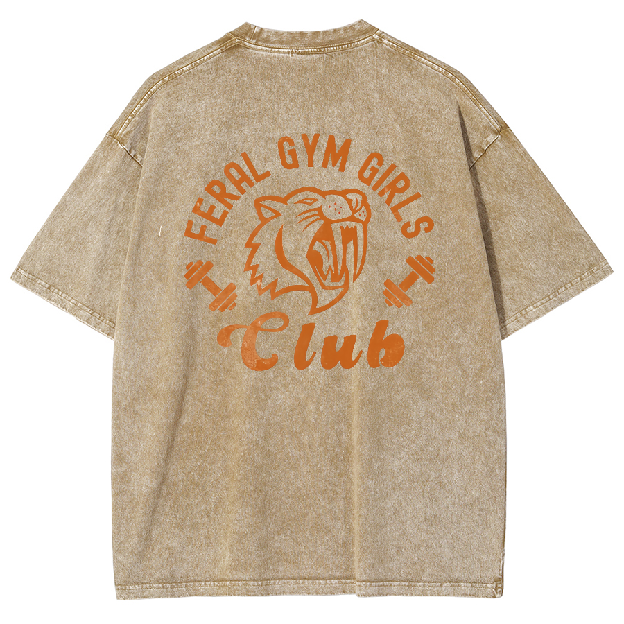 Feral Gym Girl Washed Oversized T-Shirt