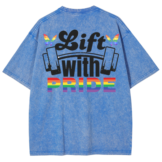 Pride Lift Unisex Vintage Washed Short Sleeve T-Shirt