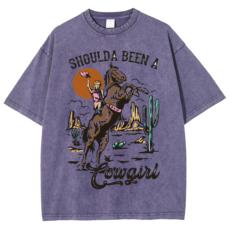 Shoulda Been A Cowgirl Washed Oversized T-Shirt