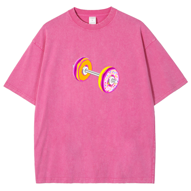 Barbell Donuts Unisex Washed T-Shirt