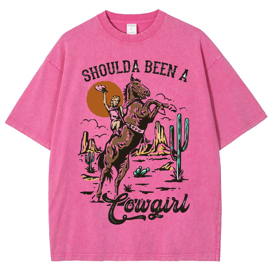Shoulda Been A Cowgirl Washed Oversized T-Shirt