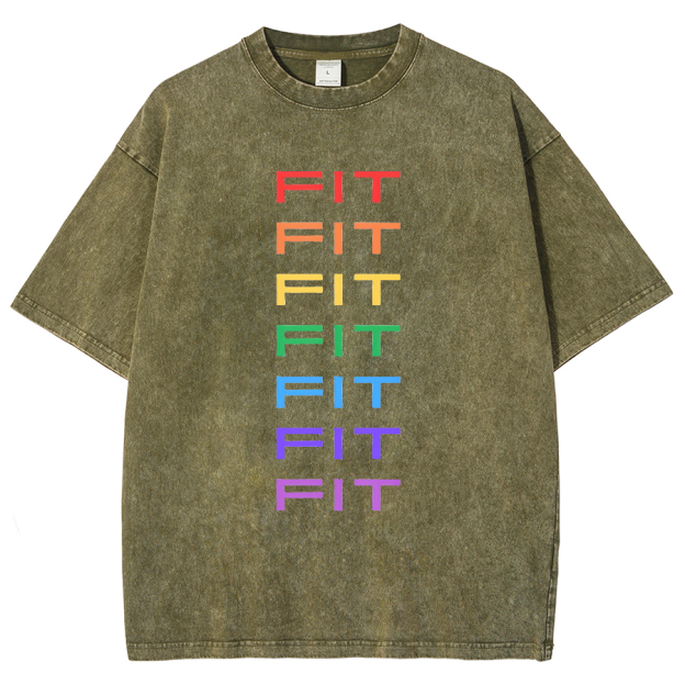 Rainbow Fit Washed Oversized T-Shirt