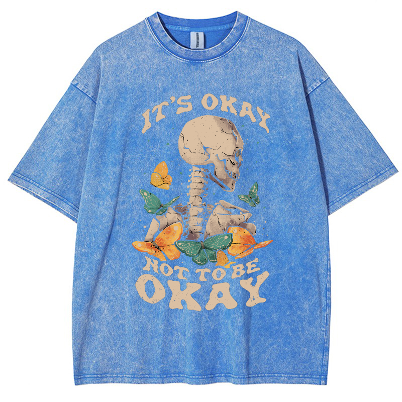It‘s Okay Not To Be Okay Vintage Snowflake Washed T-Shirt