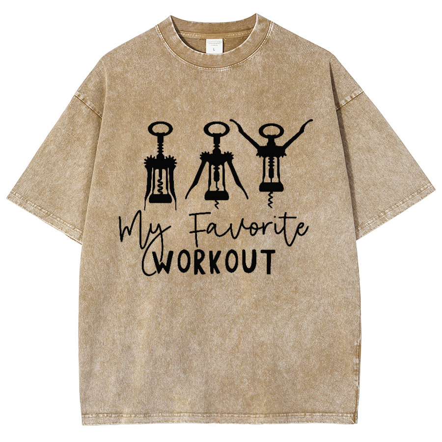My Favorite Workout Unisex Vintage Washed Short Sleeve T-Shirt