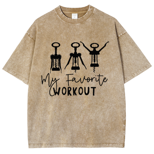 My Favorite Workout Unisex Vintage Washed Short Sleeve T-Shirt