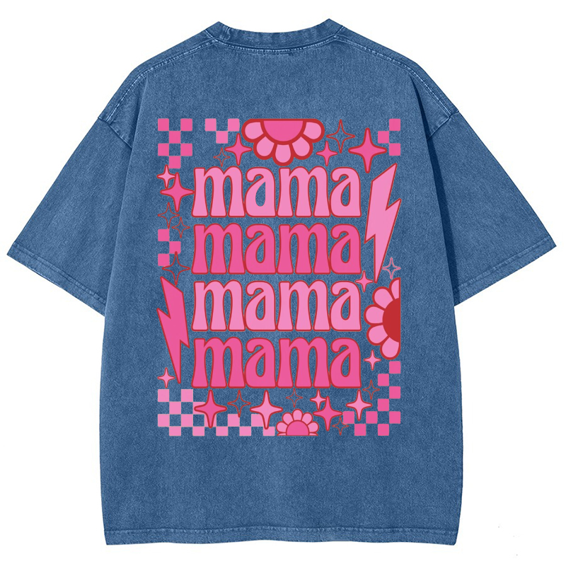 Mama Vintage Snowflake Washed T-Shirt