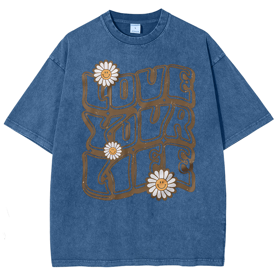 Love Your Life Unisex Fit Washed Oversized T-Shirt