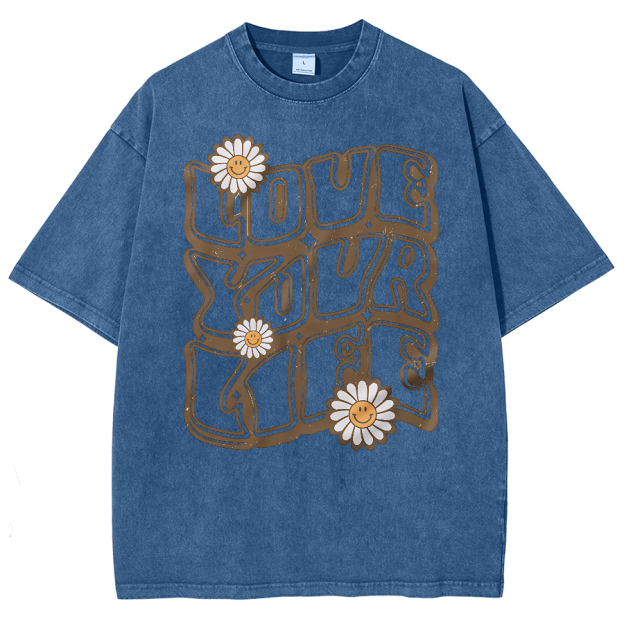 Love Your Life Unisex Fit Washed Oversized T-Shirt