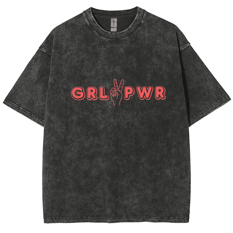 Girl Power Vintage Snowflake Washed T-Shirt