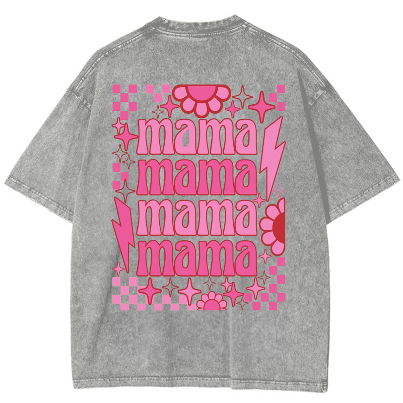 Mama Vintage Snowflake Washed T-Shirt