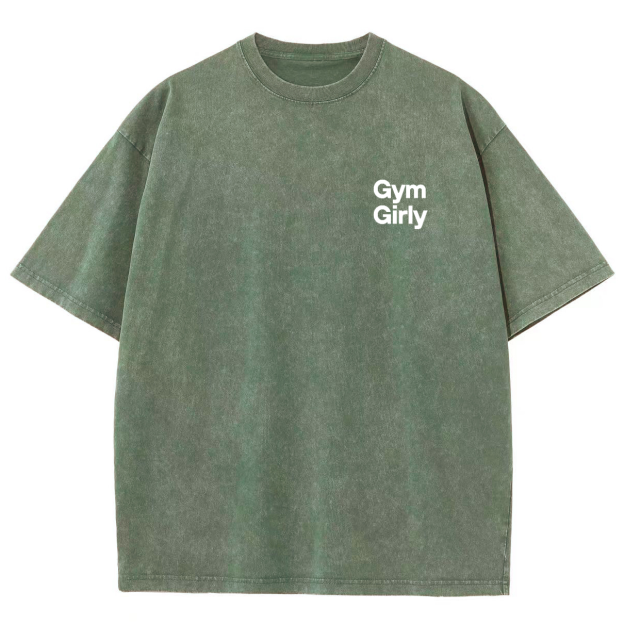 Gym Girly Addcustom Unisex Fit Washed Oversized T-Shirt