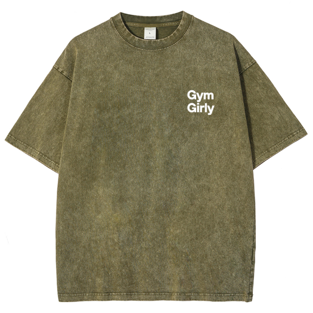 Gym Girly Addcustom Unisex Fit Washed Oversized T-Shirt
