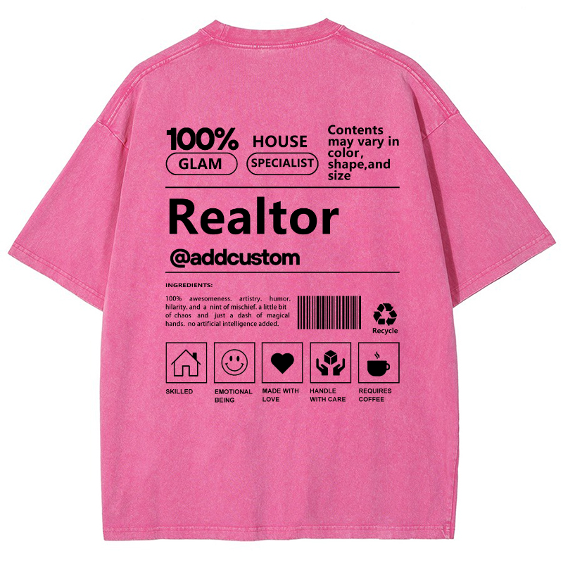 Realtor Vintage Snowflake Washed T-Shirt Customscool