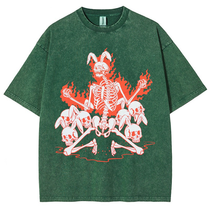 Skeleton Vintage Snowflake Washed T-Shirt
