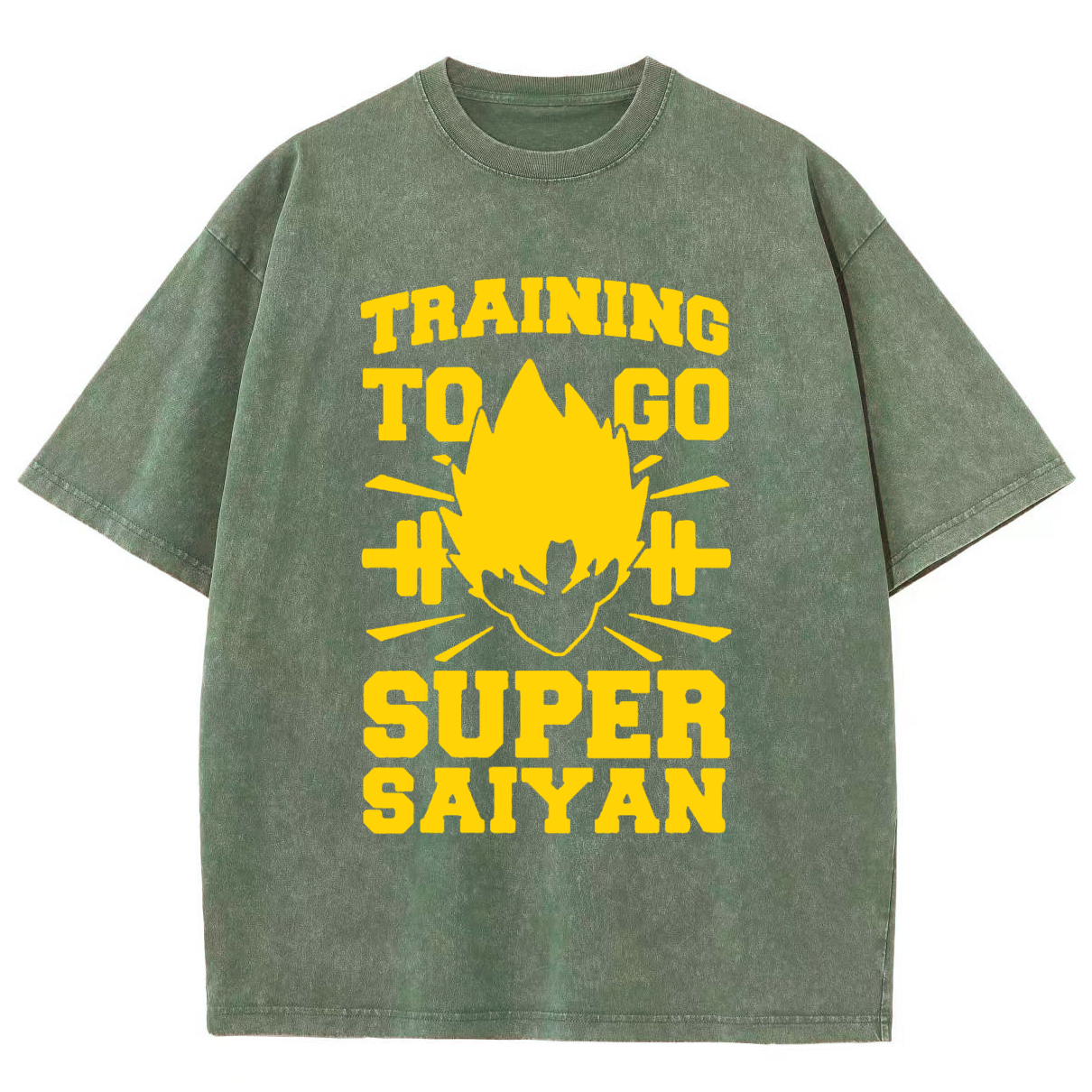 Training To Go Super Saiyan Unisex Fit Washed Oversized T-Shirt