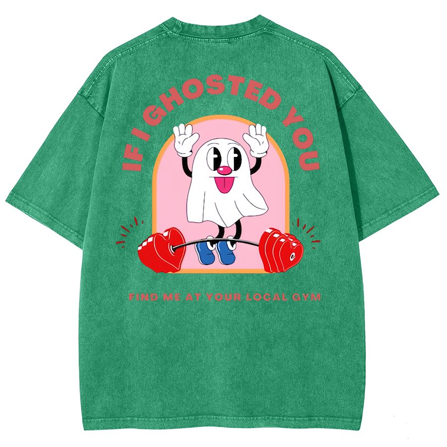 Ghostin at the Gym Unisex Fit Washed Oversized T-Shirt