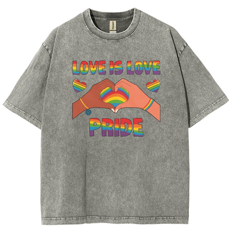 Love Is Love Unisex Fit Washed Oversized T-Shirt