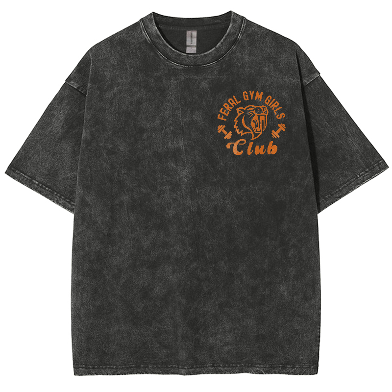 Feral Gym Girl Washed Oversized T-Shirt
