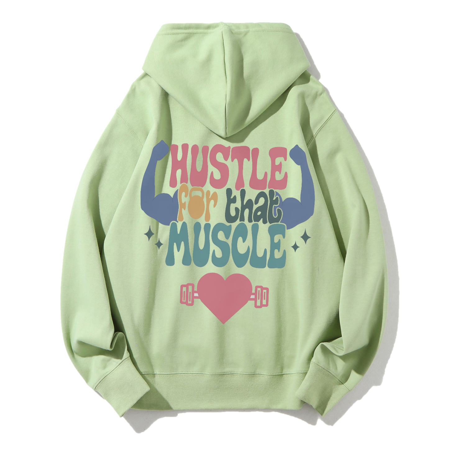 Hustle For That Muscle Solid Color Hoodie