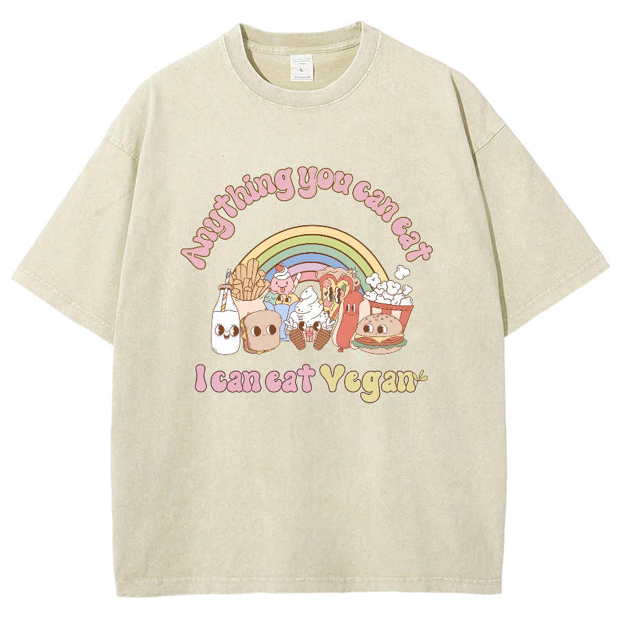 I Can Eat Yegan Unisex Fit Washed T-Shirt