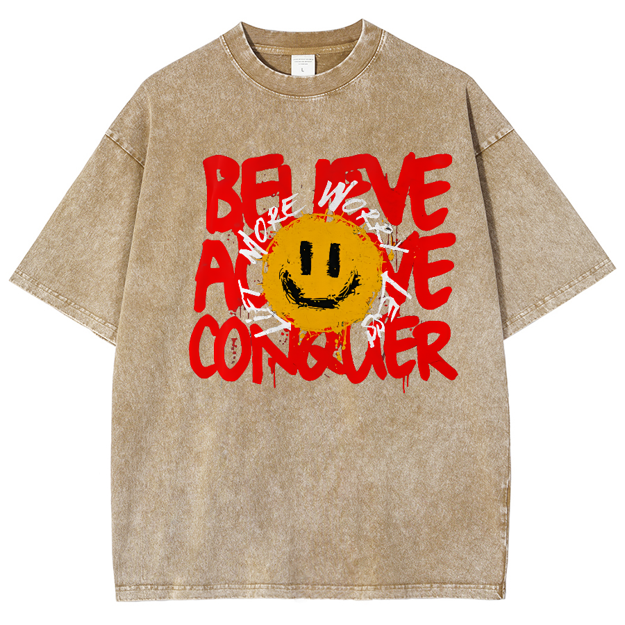 Lift More Worry Less Unisex Fit Washed Oversized T-Shirt