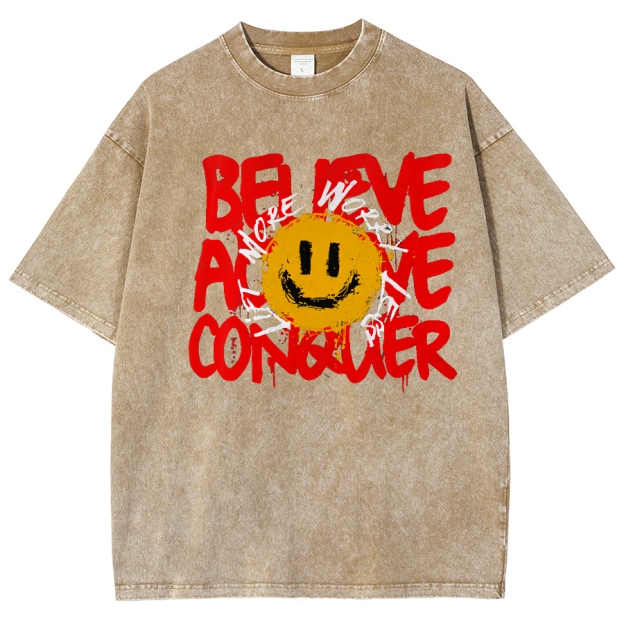 Lift More Worry Less Unisex Fit Washed Oversized T-Shirt
