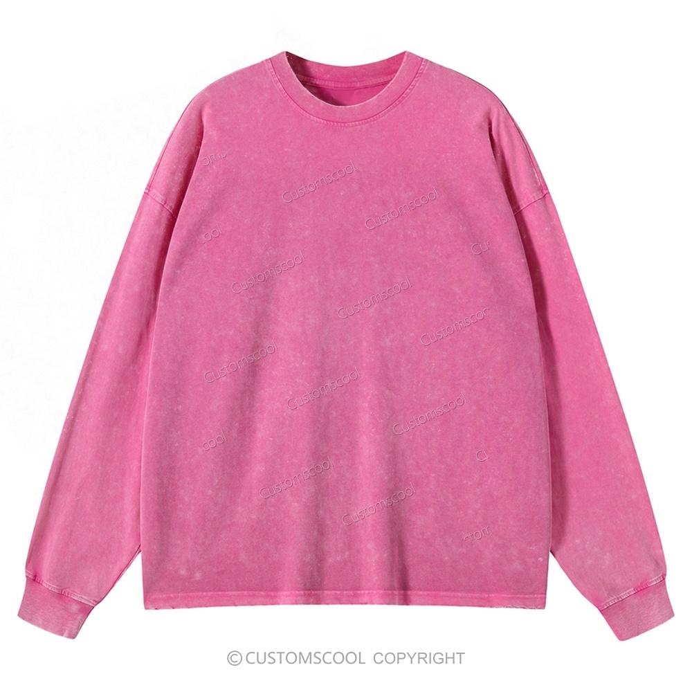 Plain Unisex Crewneck Washed Sweatshirt