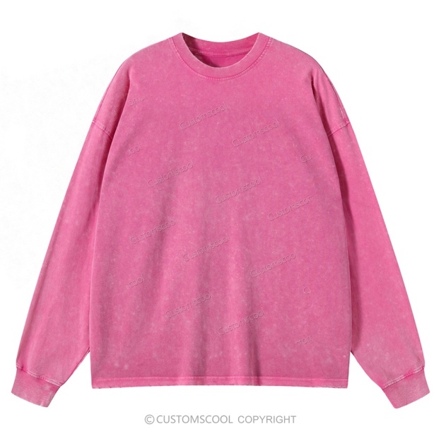Plain Unisex Crewneck Washed Sweatshirt