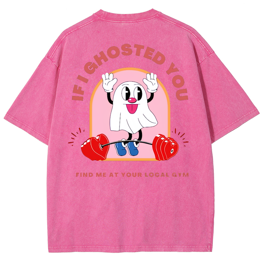 Ghostin at the Gym Unisex Fit Washed Oversized T-Shirt
