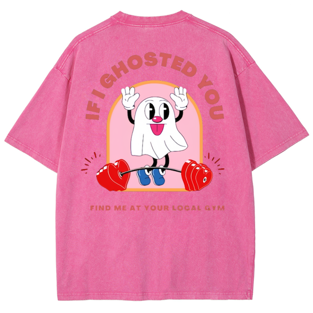 Ghostin at the Gym Unisex Fit Washed Oversized T-Shirt