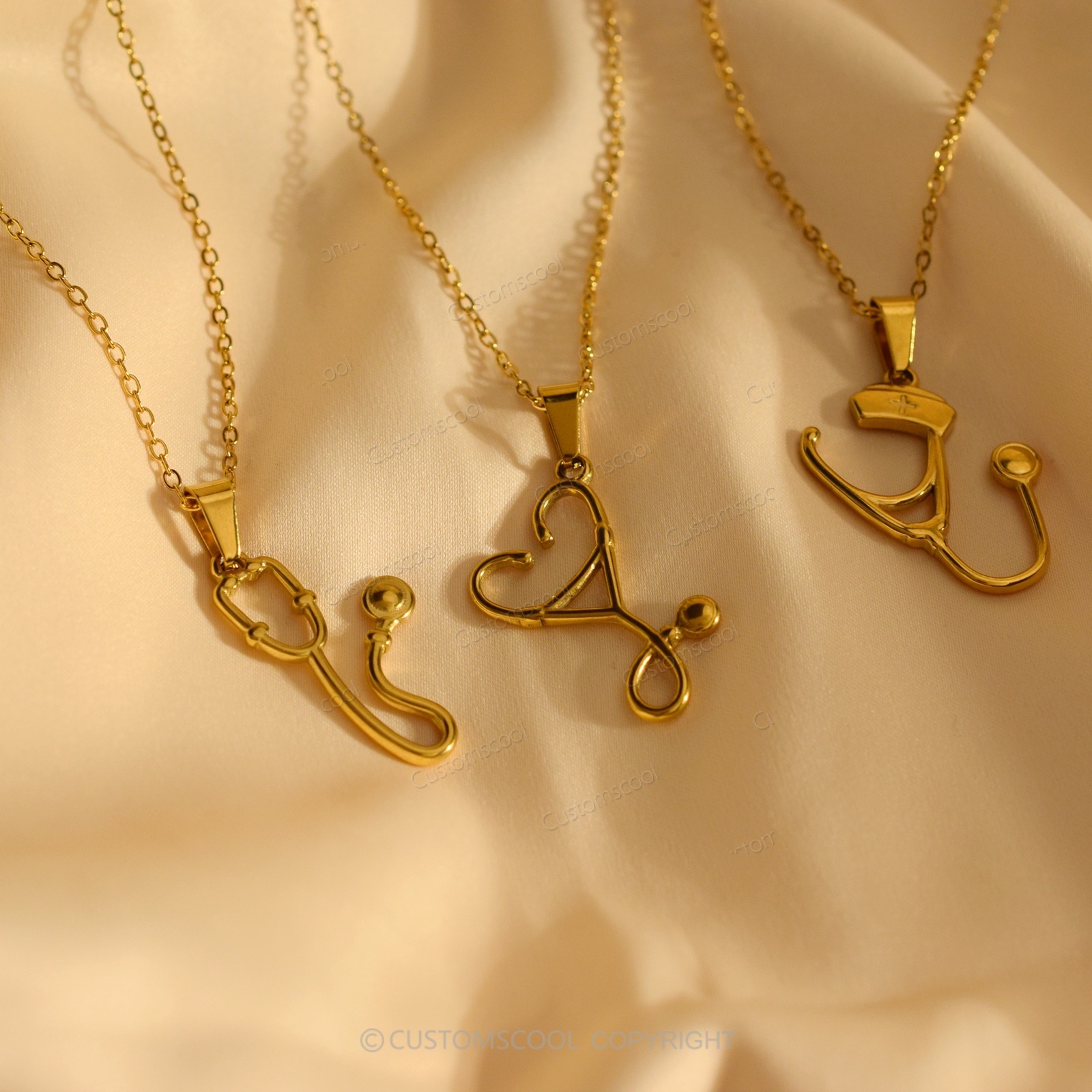 Medical Stethoscope Stainless Steel Vintage Necklace Customscool