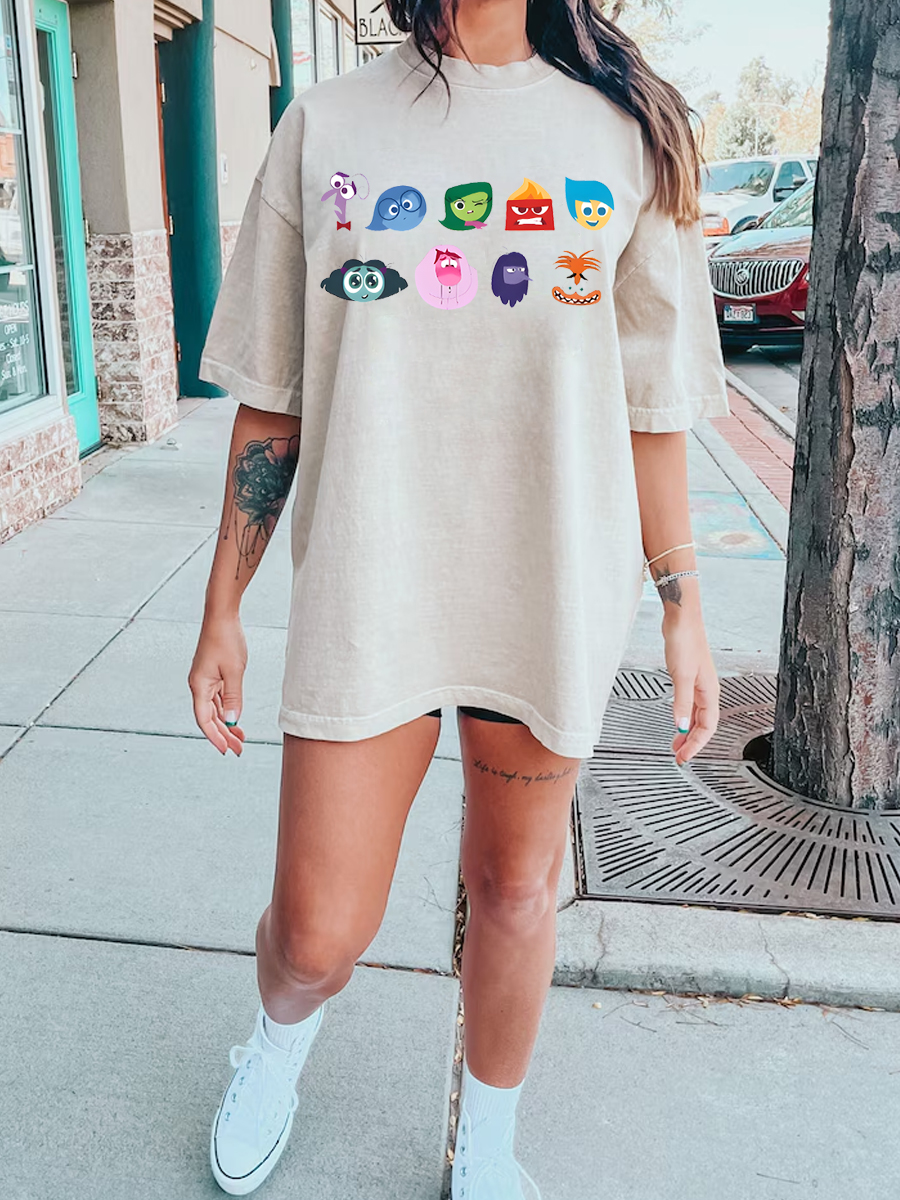 Cartoon Villain Vintage Snowflake Washed T-Shirt