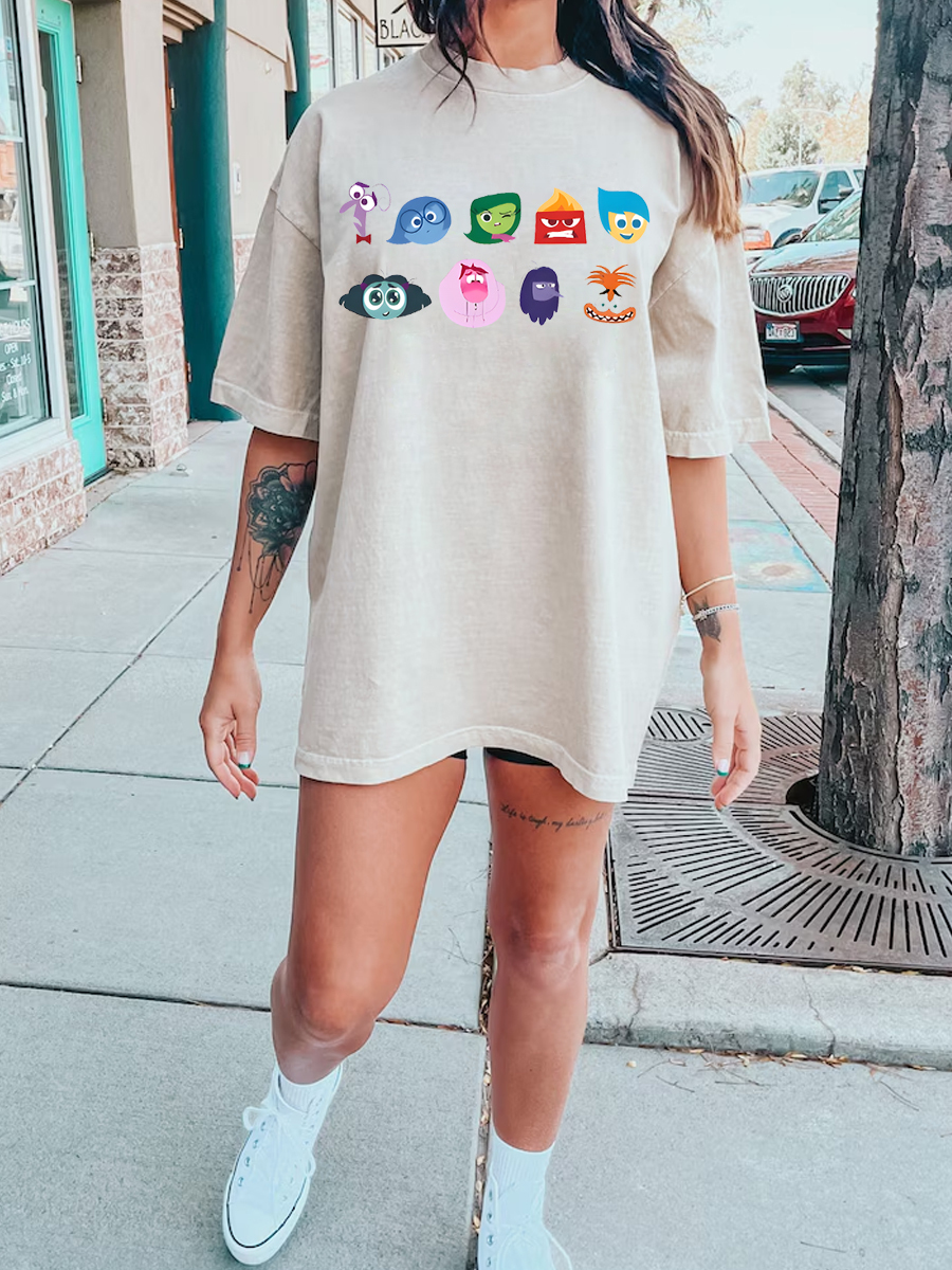 Cartoon Villain Vintage Snowflake Washed T-Shirt