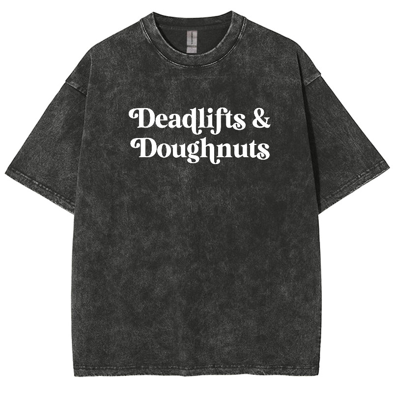 Deadlifts & Dounghts Unisex Fit Washed Oversized T-Shirt