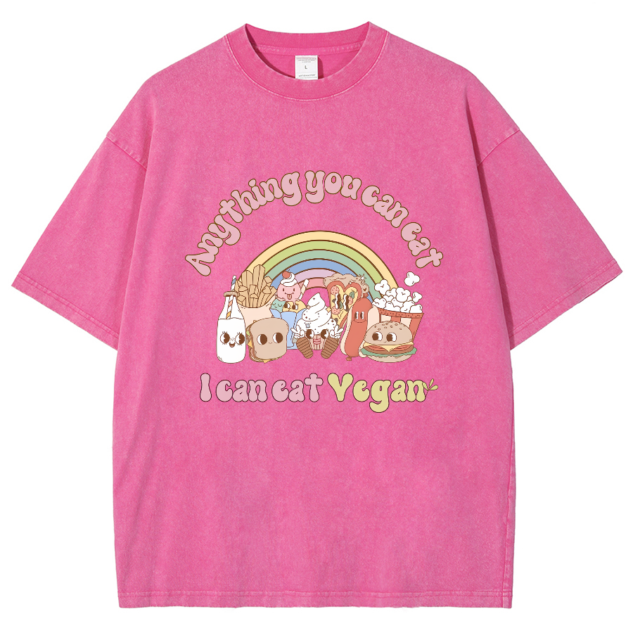 I Can Eat Yegan Unisex Fit Washed T-Shirt