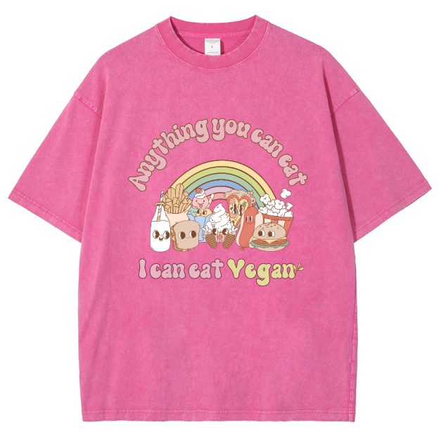 I Can Eat Yegan Unisex Fit Washed T-Shirt