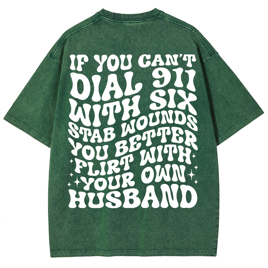 Dial 911 Unisex Vintage Washed Short Sleeve T-Shirt