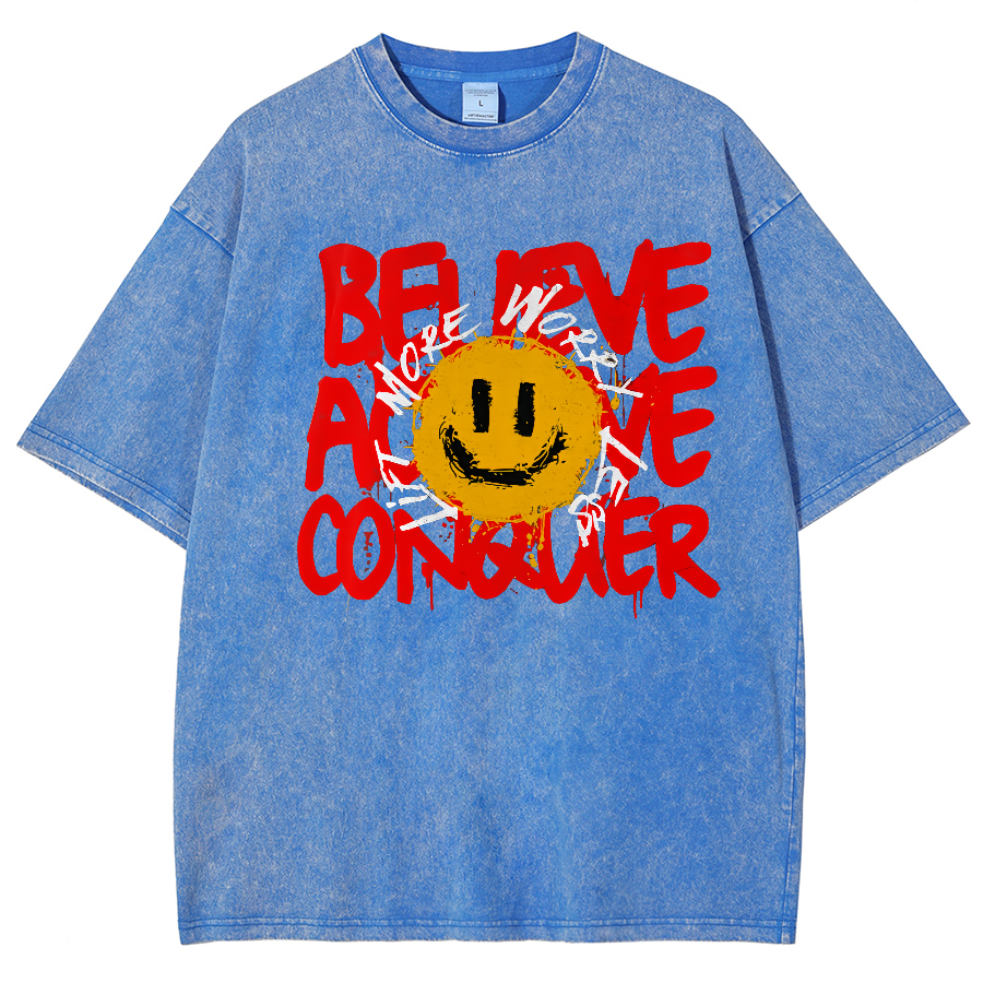 Lift More Worry Less Unisex Fit Washed Oversized T-Shirt
