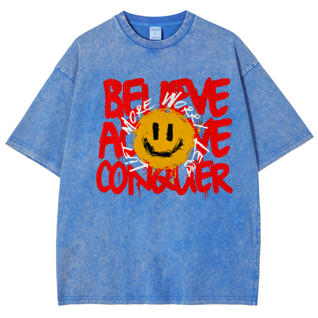 Lift More Worry Less Unisex Fit Washed Oversized T-Shirt