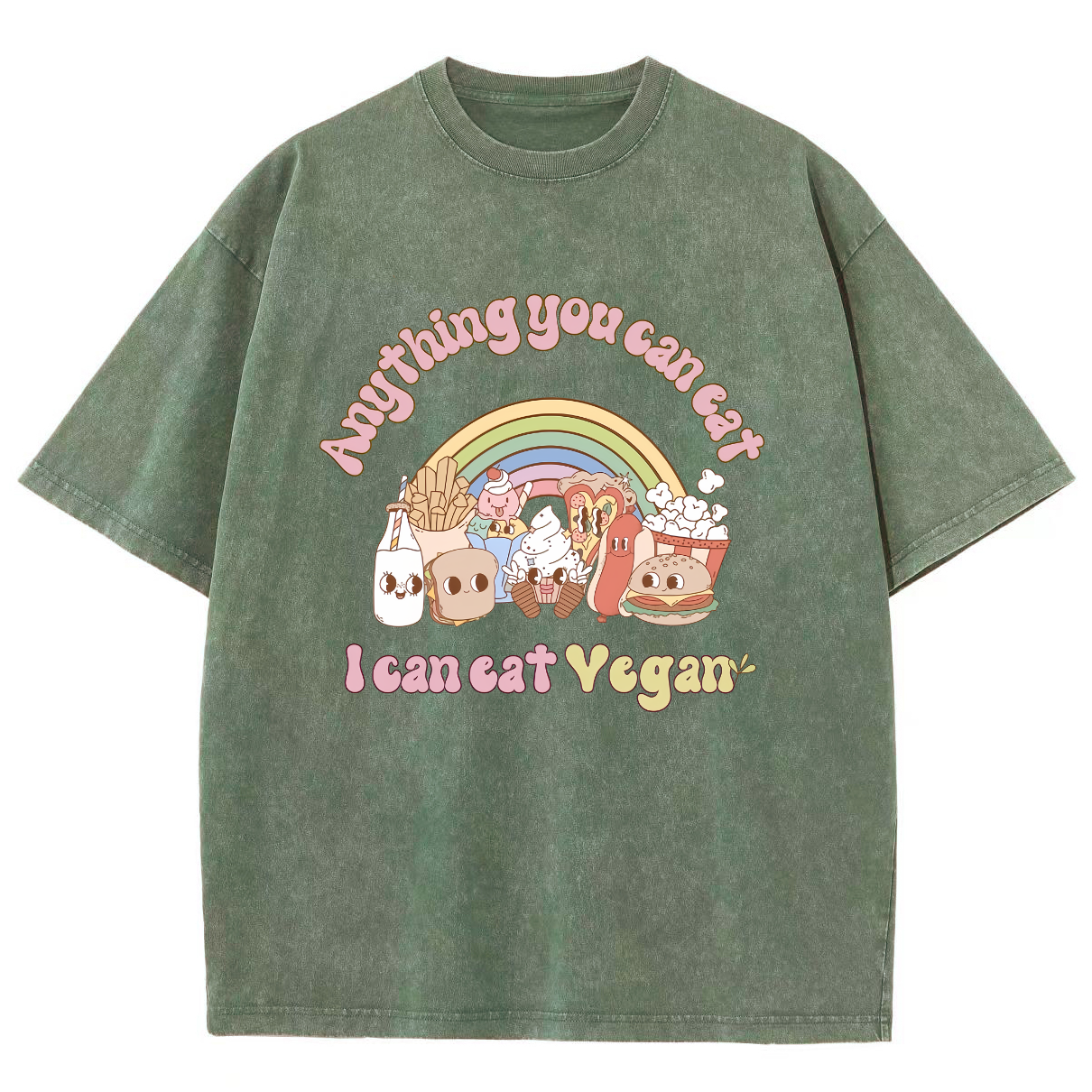 I Can Eat Yegan Unisex Fit Washed T-Shirt